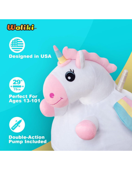 Bola Saltarina Unicornio WALIKI 48 cm para Niñas 6-9 Años Bola Saltarina Unicornio WALIKI 48 cm para Niñas 6-9 Años