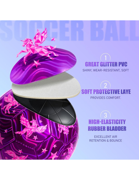 Balón de Fútbol INPODAK Tamaño 3 Unicornio Rosa para Niños Balón de Fútbol INPODAK Tamaño 3 Unicornio Rosa para Niños