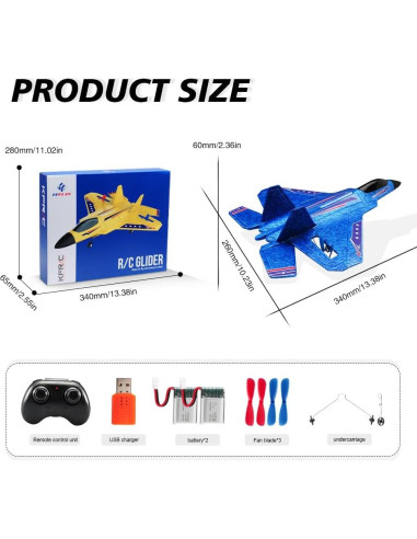 Avión RC RoofWorld F-22 Raptor 32cm Control Remoto