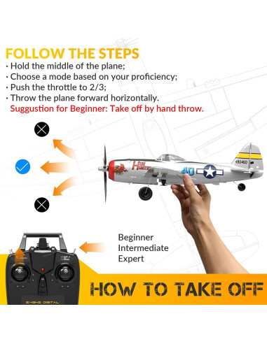 Avión RC RCSHOBBY P-47 Thunderbolt 2.4GHz Listo para Volar
