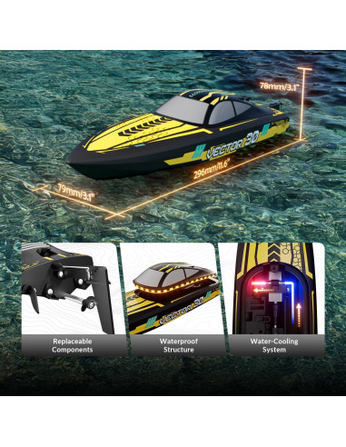 Barco RC VOLANTEXRC Amarillo 48.3 km/h 2 Baterías Recargables