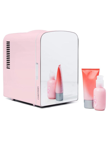 Nevera Personal Chefman Espejada 4L Portátil Rosa