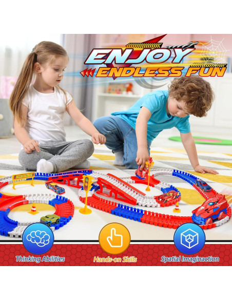 Pista de Carreras Araña Aetyni 251 Piezas para Niños 3-8 Años Pista de Carreras Araña Aetyni 251 Piezas para Niños 3-8 Años