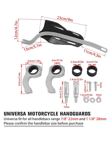 Protector de Manillar CHIFUN para Motocicleta 22mm y 28mm