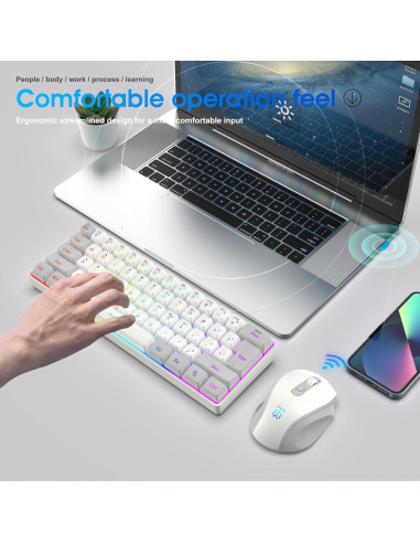 Combo Teclado Mecánico y Ratón Inalámbrico Snpurdiri RGB