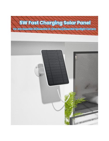 Cargador Solar WININMETA 5W para Cámara Arlo Essential 2da Gen Cargador Solar WININMETA 5W para Cámara Arlo Essential 2da Gen