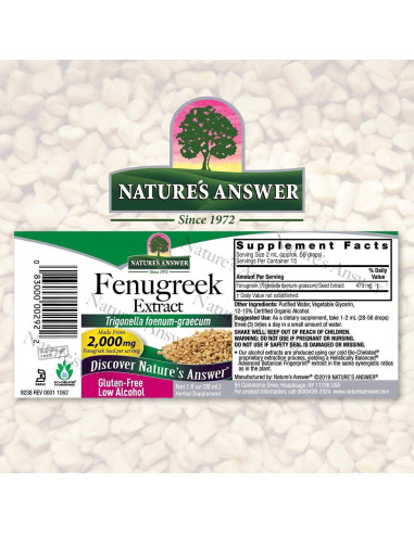 Extracto de Semilla de Fenogreco Nature's Answer 2000mg 60ml x2