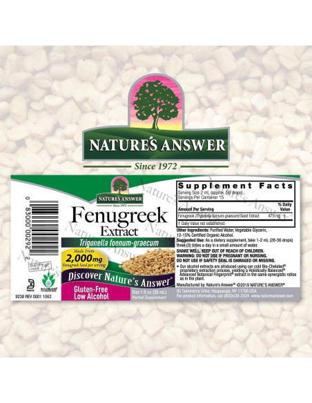 Extracto de Semilla de Fenogreco Nature's Answer 2000mg 60ml x2 Extracto de Semilla de Fenogreco Nature's Answer 2000mg 60ml x2