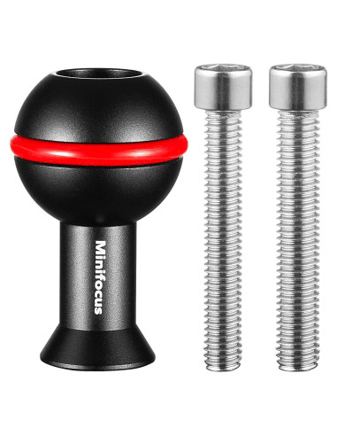 Adaptador de bola MINIFOCUS 1" con tornillos M6 y 1/4"-20