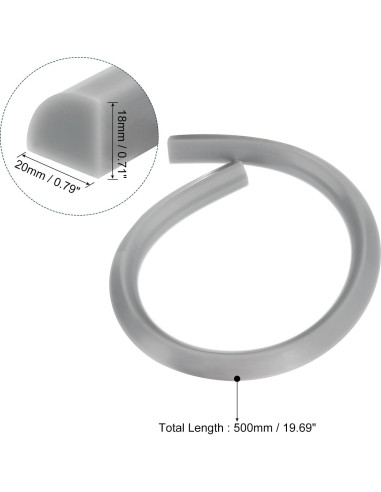 Moldura Flexible Autoadhesiva uxcell 500mm Gris para Baño