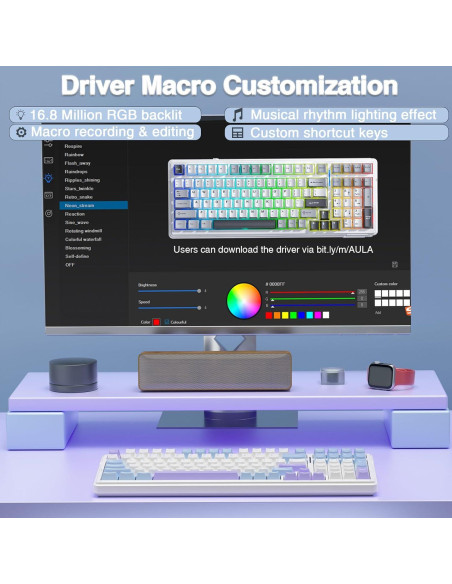 Teclado Mecánico Inalámbrico AULA F99 RGB 99 Teclas Teclado Mecánico Inalámbrico AULA F99 RGB 99 Teclas
