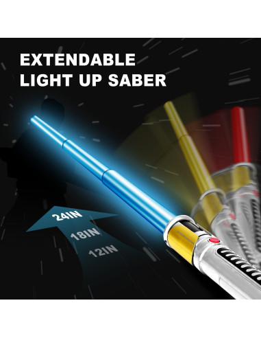 Sable Iluminado AuntyFey Extensible LED 78.74 cm Impacto Meteorito