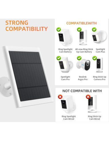 Panel Solar Paodekua para Cámara Ring - 3 Piezas 4W