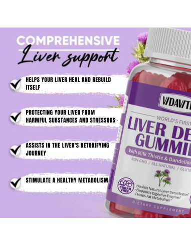 Gomitas Detox Hepáticas Sin Azúcar VIDAVITE 60 Unidades