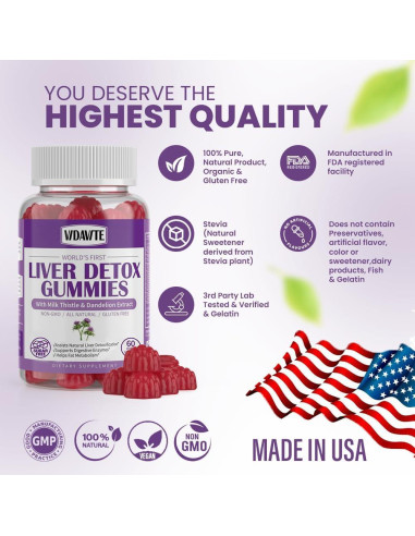 Gomitas Detox Hepáticas Sin Azúcar VIDAVITE 60 Unidades