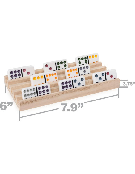 Soportes de Dominó de Madera Spin Master - Juego de 4 Bandejas Soportes de Dominó de Madera Spin Master - Juego de 4 Bandejas
