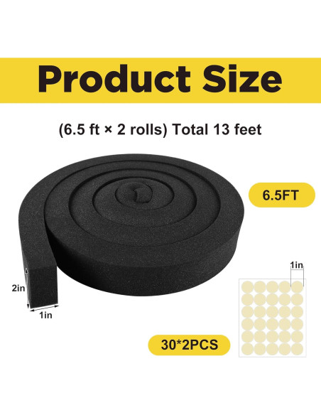 Cinta de Espuma Tlswshsy 5.08 cm x 1.98 m para Aire Acondicionado Cinta de Espuma Tlswshsy 5.08 cm x 1.98 m para Aire Acondicionado