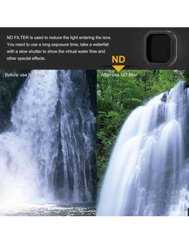 Paquete de 4 Filtros ND8 ND16 ND32 ND64 para GoPro Hero 12/11/10/9