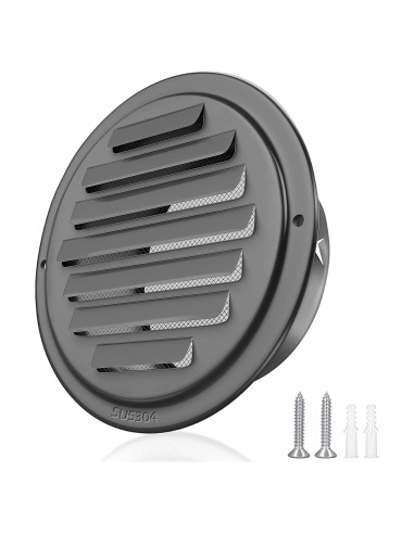 Tapa de Ventilación de Acero Inoxidable 304 3" Negra Puunkeey