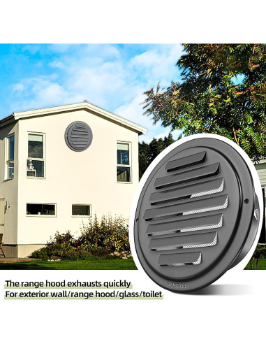 Tapa de Ventilación de Acero Inoxidable 304 3" Negra Puunkeey