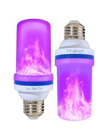 Bombillas LED de Llama Púrpura LeiNetfor E26 3W 2 Paquete