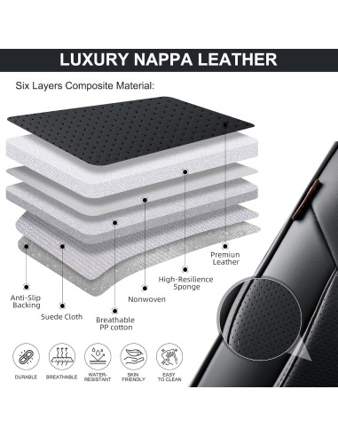 Fundas de Asiento de Coche BWTJF Negras Universales 2 Piezas