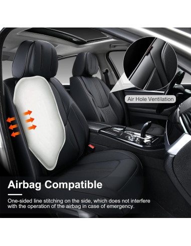 Fundas de Asiento de Coche BWTJF Negras Universales 2 Piezas