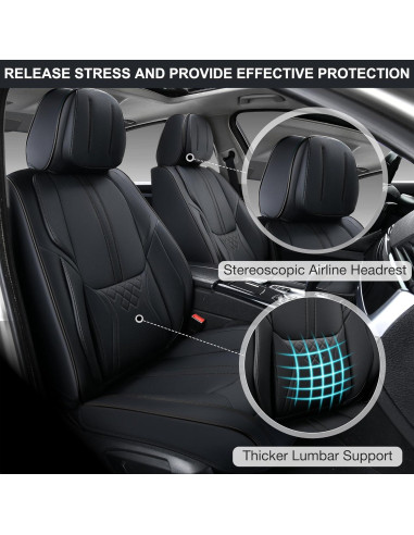 Fundas de Asiento de Coche BWTJF Negras Universales 2 Piezas