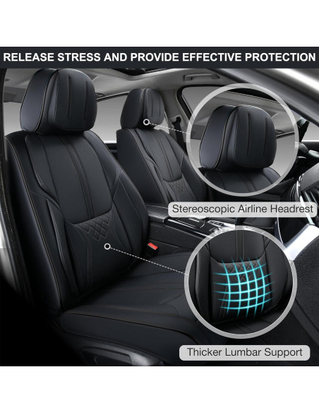 Fundas de Asiento de Coche BWTJF Negras Universales 2 Piezas Fundas de Asiento de Coche BWTJF Negras Universales 2 Piezas