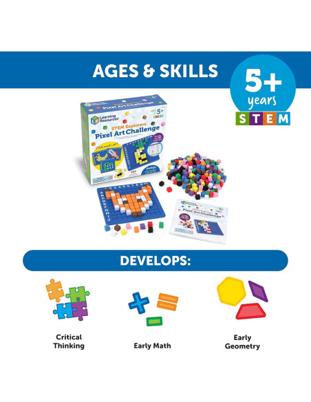Desafío de Arte Pixel Learning Resources - Juguete STEM 402 Piezas Desafío de Arte Pixel Learning Resources - Juguete STEM 402 Piezas