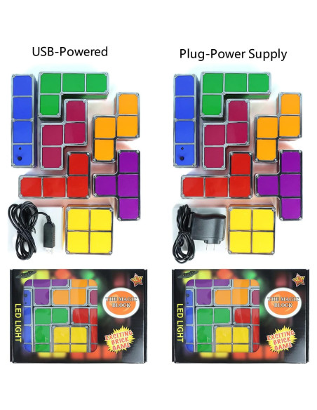 Luz Nocturna LED Apilable VEEKI 7 Colores USB para Niños Luz Nocturna LED Apilable VEEKI 7 Colores USB para Niños