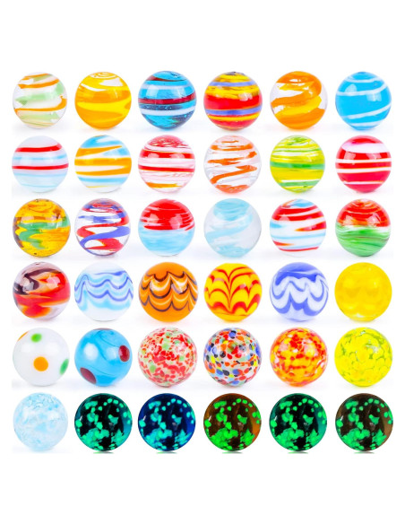 Canicas de Vidrio MCPINKY 36PCS con 5 Brillantes 16mm Canicas de Vidrio MCPINKY 36PCS con 5 Brillantes 16mm