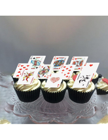 Toppers de Cupcakes de Póker Rsstarxi - 52 Decoraciones Comestibles