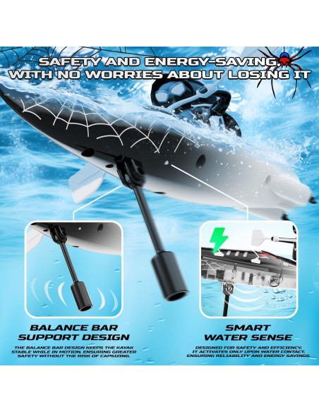 Barco de Control Remoto DEERC DE96 Negro para Niños 20cm Barco de Control Remoto DEERC DE96 Negro para Niños 20cm