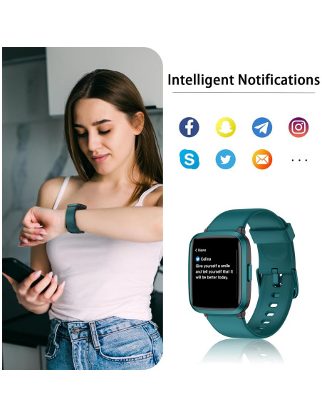 Rastreador de Fitness Stiive, Reloj Inteligente Cian 1.3" Rastreador de Fitness Stiive, Reloj Inteligente Cian 1.3"