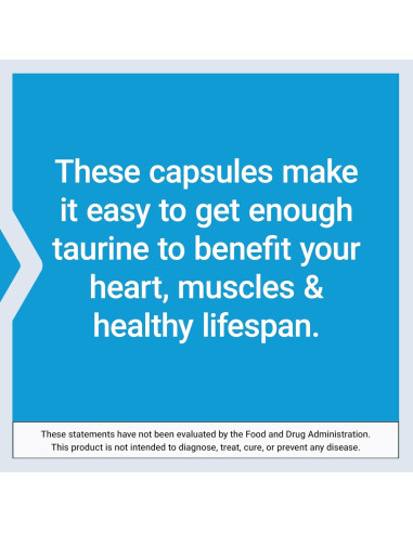 Suplemento de Taurina Life Extension 1000 mg 90 Cápsulas