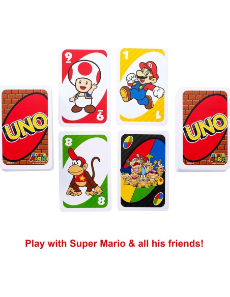 Juego de Cartas UNO Super Mario Mattel en Lata Coleccionable Juego de Cartas UNO Super Mario Mattel en Lata Coleccionable