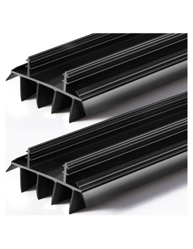 Sello Inferior de Puerta Kerf Pushglossy 91.44 cm Negro 2 Pzs