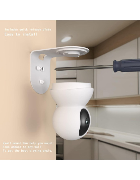 Soporte de Pared de Aluminio Zwolf para Cámara TP-Link Tapo C210 C200 - Paquete de 2 Soporte de Pared de Aluminio Zwolf para Cámara TP-Link Tapo C210 C200 - Paquete de 2