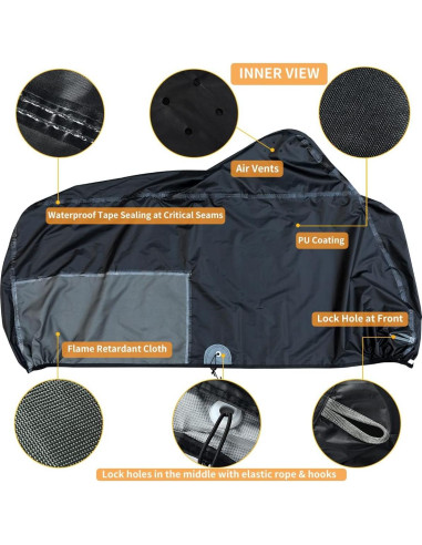 Funda de Motocicleta Impermeable Coverado 264cm Universal