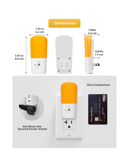 Luz Nocturna Ámbar Regulable LOHAS 2 Pack con Sensor Luz Nocturna Ámbar Regulable LOHAS 2 Pack con Sensor