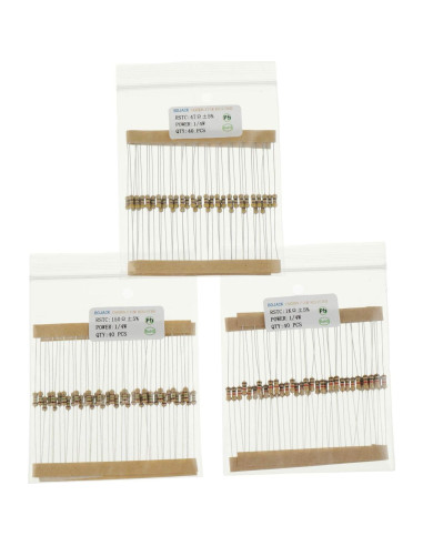 Kit de Resistencias BOJACK 1000 Piezas 25 Valores 1 Ohm-1M Ohm