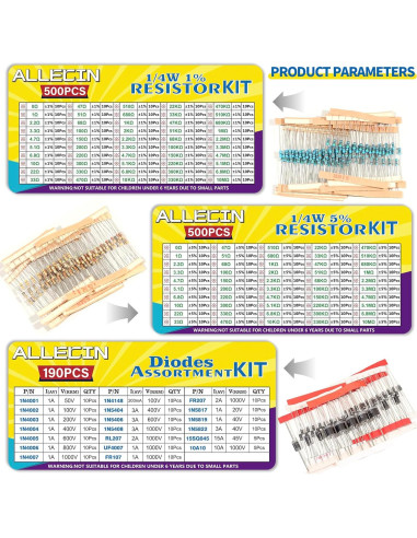 Kit de Componentes Electrónicos 1910 Piezas ALLECIN DIY