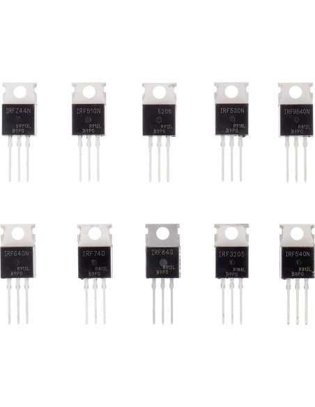 Kit de Surtido de Transistores MOSFET BOJACK 50 Pcs N-P y P-C Kit de Surtido de Transistores MOSFET BOJACK 50 Pcs N-P y P-C