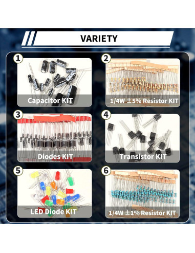 Kit de Componentes Electrónicos 1910 Piezas ALLECIN DIY