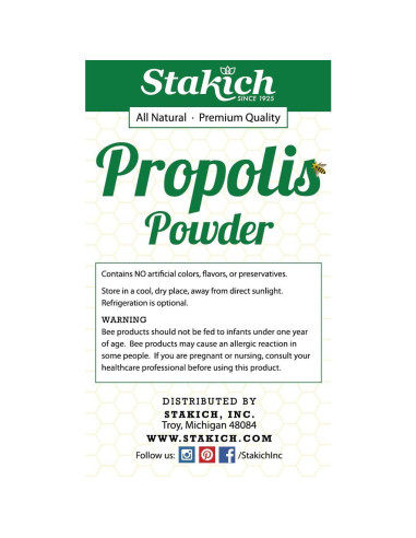 Polvo de Propóleos de Abeja Stakich - Natural 450g