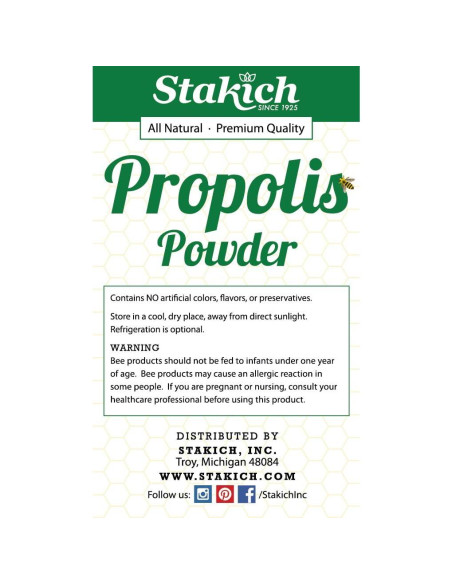 Polvo de Propóleos de Abeja Stakich - Natural 450g Polvo de Propóleos de Abeja Stakich - Natural 450g