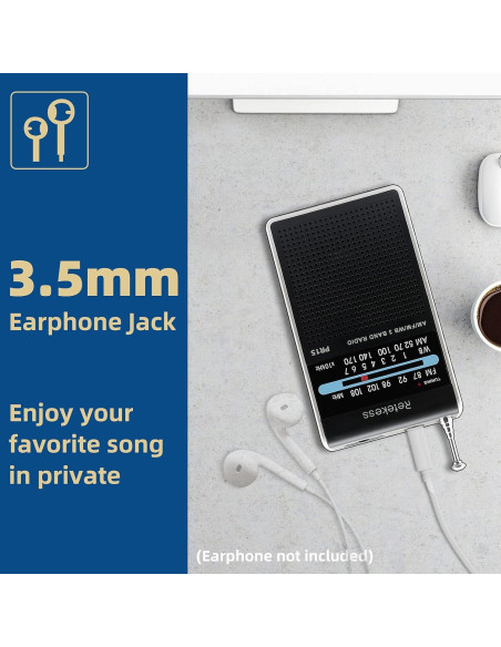 Radio Meteorológica Retekess PR15 Portátil AM FM NOAA 68g Radio Meteorológica Retekess PR15 Portátil AM FM NOAA 68g