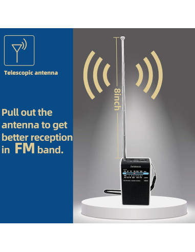 Radio Meteorológica Retekess PR15 Portátil AM FM NOAA 68g