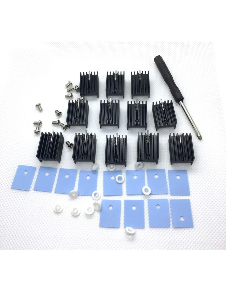 Kit de Disipador TO-220 SGTKJSJS 12 Piezas con Aislantes Kit de Disipador TO-220 SGTKJSJS 12 Piezas con Aislantes